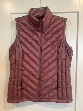 Quilted Puffer Vest in Dusty Rose